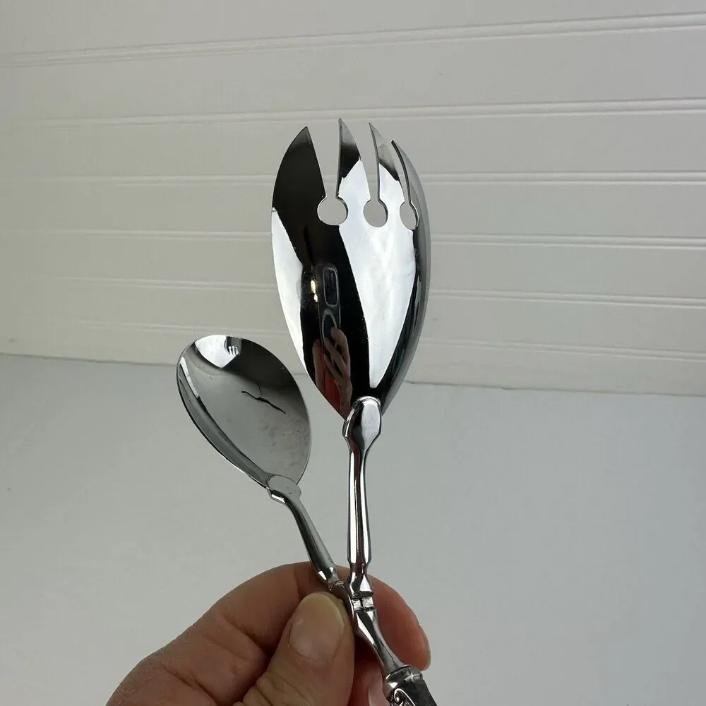 WEB Sterling Handle Ancestry Pattern Germany Stainless Salad Ice Serving Tongs